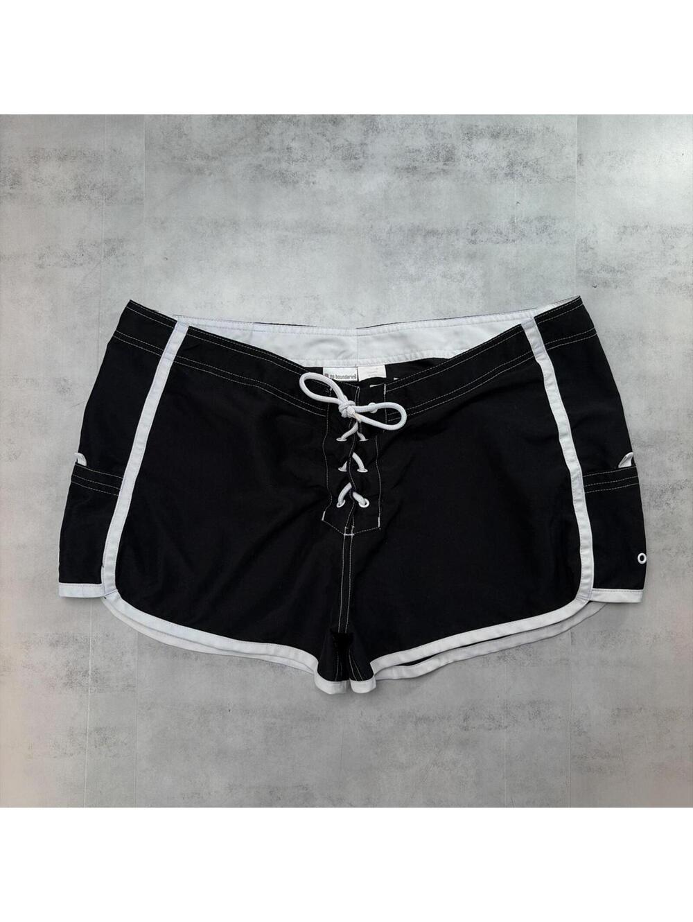 Y2K Black No Boundaries Grunge Surf Mini Board Shorts